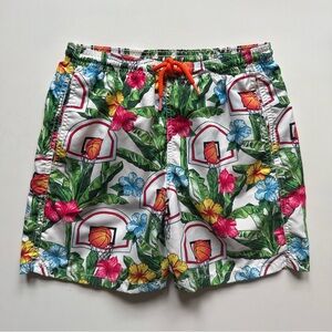 MC2 Saint Barth Boys Tropical Basketball Print Swim Shorts - Size 12Y